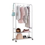 Contemporary Free Standing Coat Rack Storage Shelves Metal Coat Rack with Castors Clearhalo 'Entry & Mudroom Furniture' 'furn' 'furn_hall_tree_coat_racks' 'Furniture' 'Hall Trees & Coat Racks' 'hall_tree_coat_racks' 6344094