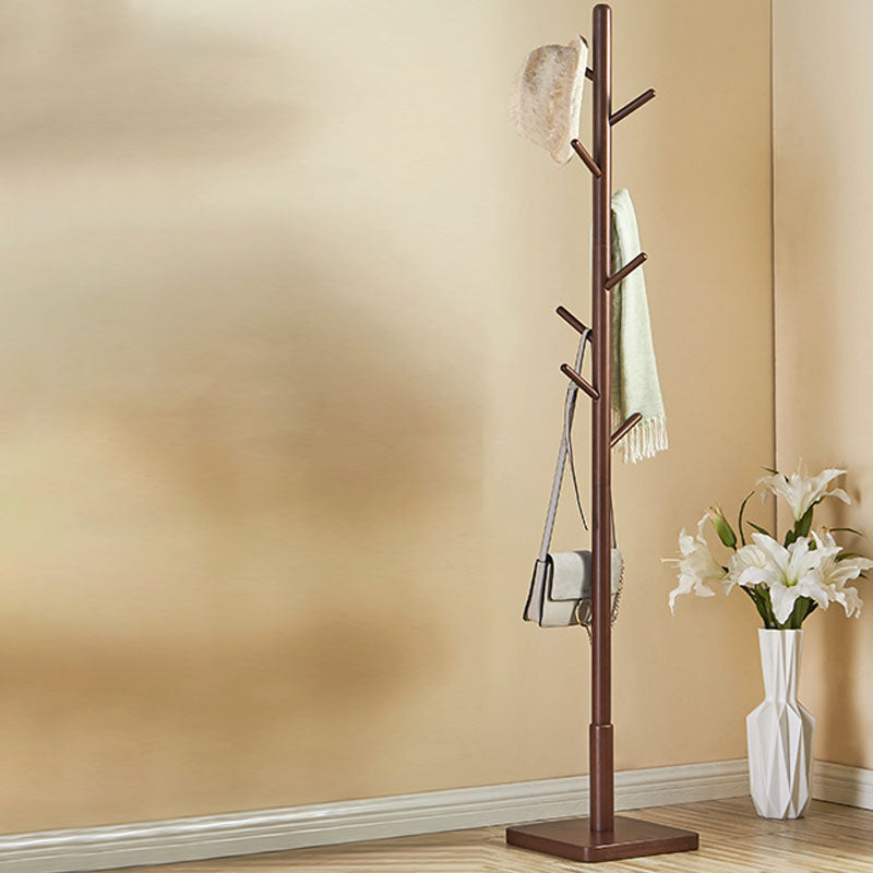 Árbol de pasillo de 69 "de altura With Hooks Hall Stand Modern Wood Courper de madera maciza