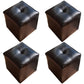 Black Modern Pouf Water Resistant Square Pouf for Home Decor Black 4 Piece Set Clearhalo 'furn' 'furn_ottomans_poufs' 'Furniture' 'Living Room Furniture' 'Ottomans & Poufs' 'ottomans_poufs' 6344541
