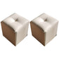 Black Modern Pouf Water Resistant Square Pouf for Home Decor White 2 Piece Set Clearhalo 'furn' 'furn_ottomans_poufs' 'Furniture' 'Living Room Furniture' 'Ottomans & Poufs' 'ottomans_poufs' 6344542