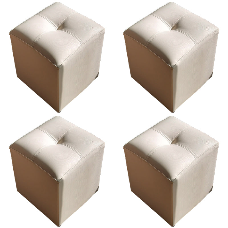 Black Modern Pouf Water Resistant Square Pouf for Home Decor White 4 Piece Set Clearhalo 'furn' 'furn_ottomans_poufs' 'Furniture' 'Living Room Furniture' 'Ottomans & Poufs' 'ottomans_poufs' 6344544
