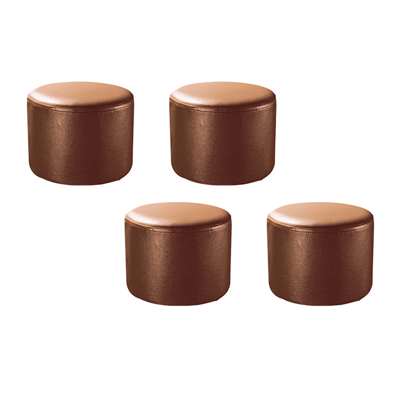 Modern Solid Color Pouf Mildew Resistant Round Pouf for Drawing Room Gold 4 Piece Set Clearhalo 'furn' 'furn_ottomans_poufs' 'Furniture' 'Living Room Furniture' 'Ottomans & Poufs' 'ottomans_poufs' 6344571
