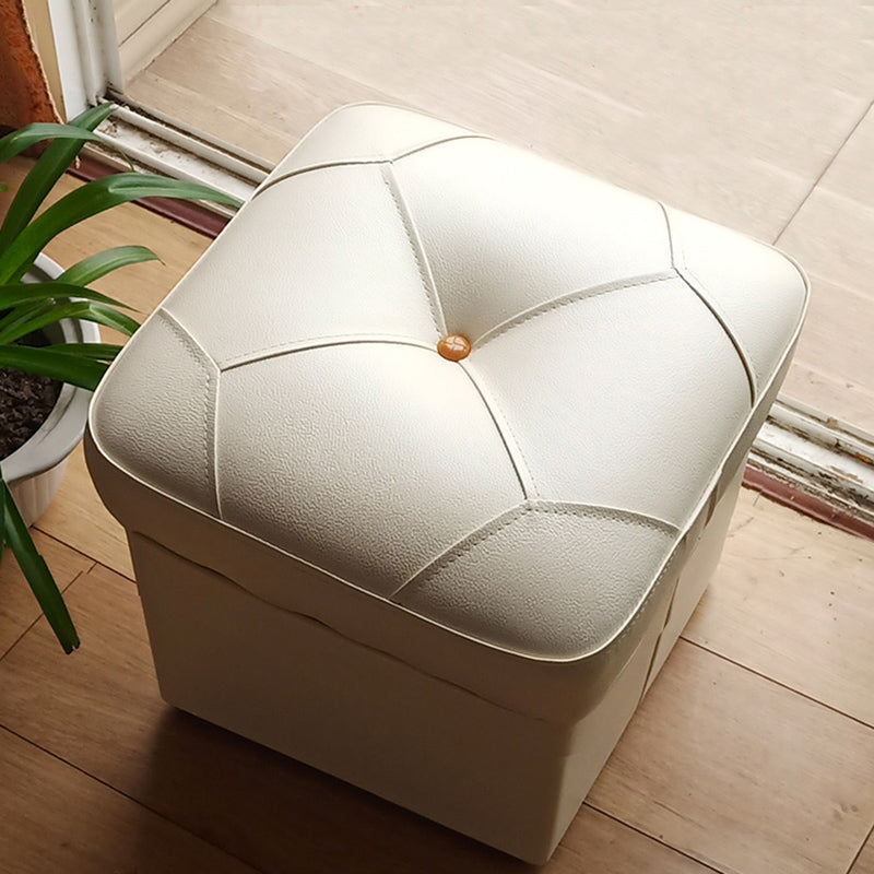 Modern Color Piece Standard Water Resistant Square Standard for Drawing Room White 1 Piece Clearhalo 'furn' 'furn_ottomans_poufs' 'Furniture' 'Living Room Furniture' 'Ottomans & Poufs' 'ottomans_poufs' 6344604