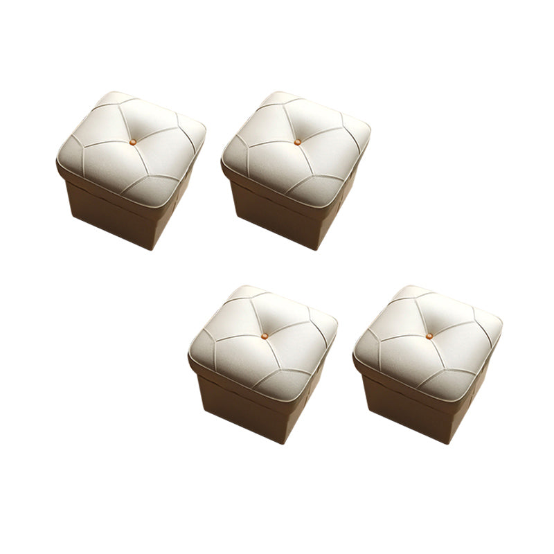 Modern Color Piece Standard Water Resistant Square Standard for Drawing Room White 4 Piece Set Clearhalo 'furn' 'furn_ottomans_poufs' 'Furniture' 'Living Room Furniture' 'Ottomans & Poufs' 'ottomans_poufs' 6344607