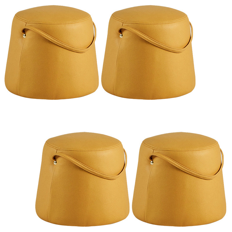 Orange Modern Pouf Tear Resistant Pure Color Pouf for Living Room Yellow 4 Piece Set Clearhalo 'furn' 'furn_ottomans_poufs' 'Furniture' 'Living Room Furniture' 'Ottomans & Poufs' 'ottomans_poufs' 6344637