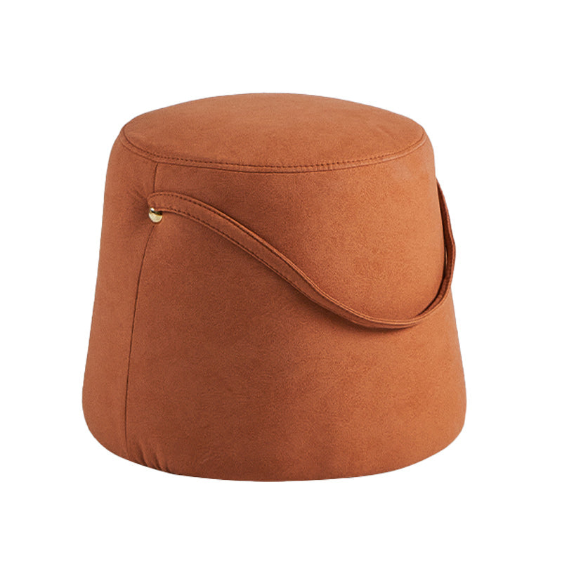 Orange Modern Pouf Tear Resistant Pure Color Pouf for Living Room Orange 1 Piece Clearhalo 'furn' 'furn_ottomans_poufs' 'Furniture' 'Living Room Furniture' 'Ottomans & Poufs' 'ottomans_poufs' 6344638