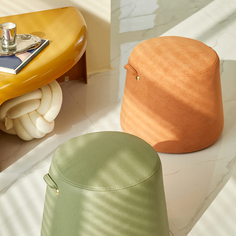 Orange Modern Pouf Tear Resistant Pure Color Pouf for Living Room Clearhalo 'furn' 'furn_ottomans_poufs' 'Furniture' 'Living Room Furniture' 'Ottomans & Poufs' 'ottomans_poufs' 6344648