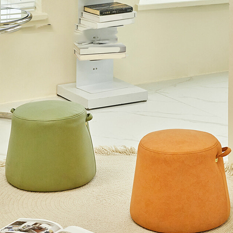 Orange Modern Pouf Tear Resistant Pure Color Pouf for Living Room Clearhalo 'furn' 'furn_ottomans_poufs' 'Furniture' 'Living Room Furniture' 'Ottomans & Poufs' 'ottomans_poufs' 6344652