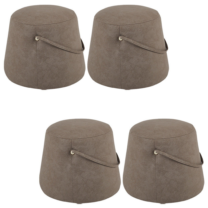 Orange Modern Pouf Tear Resistant Pure Color Pouf for Living Room Dark Khaki 4 Piece Set Clearhalo 'furn' 'furn_ottomans_poufs' 'Furniture' 'Living Room Furniture' 'Ottomans & Poufs' 'ottomans_poufs' 6344653