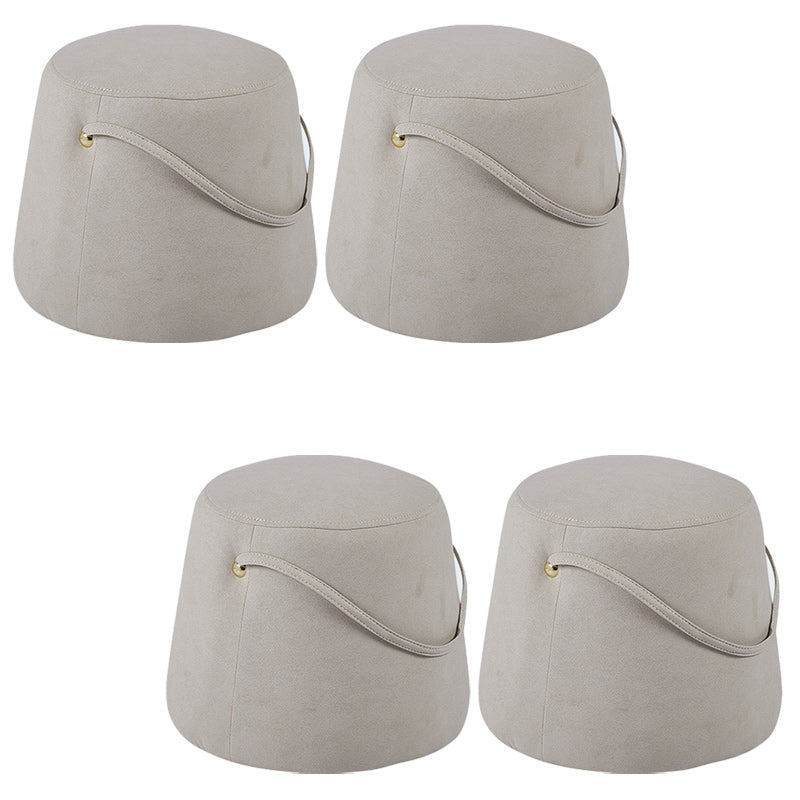 Orange Modern Pouf Tear Resistant Pure Color Pouf for Living Room Off-White 4 Piece Set Clearhalo 'furn' 'furn_ottomans_poufs' 'Furniture' 'Living Room Furniture' 'Ottomans & Poufs' 'ottomans_poufs' 6344657