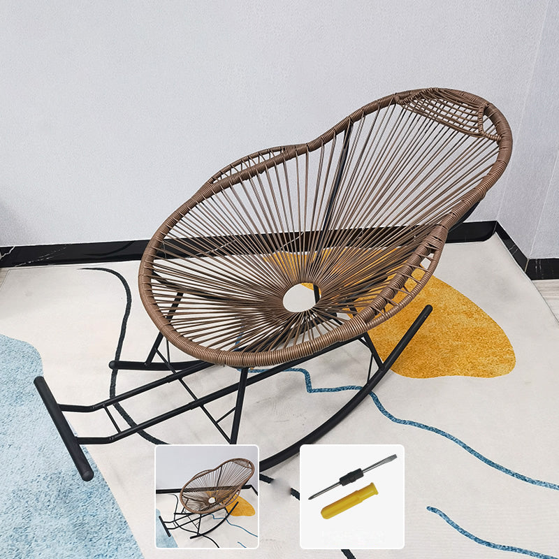 Contemporary Style Rattan Rocking Chair Indoor Rocking Chair Coffee Clearhalo 'Chairs & Seating' 'furn' 'furn_rocking_chairs' 'Furniture' 'Living Room Furniture' 'Rocking Chairs' 'rocking_chairs' 6346954