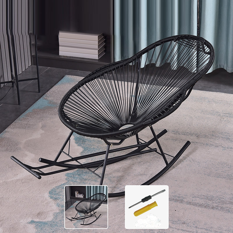 Contemporary Style Rattan Rocking Chair Indoor Rocking Chair Black Clearhalo 'Chairs & Seating' 'furn' 'furn_rocking_chairs' 'Furniture' 'Living Room Furniture' 'Rocking Chairs' 'rocking_chairs' 6346955
