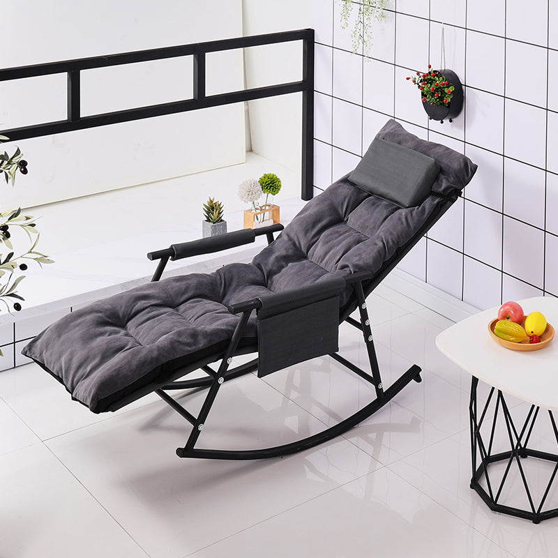 Chaise à bascule en coton moderne allongé avec oreiller pour le salon