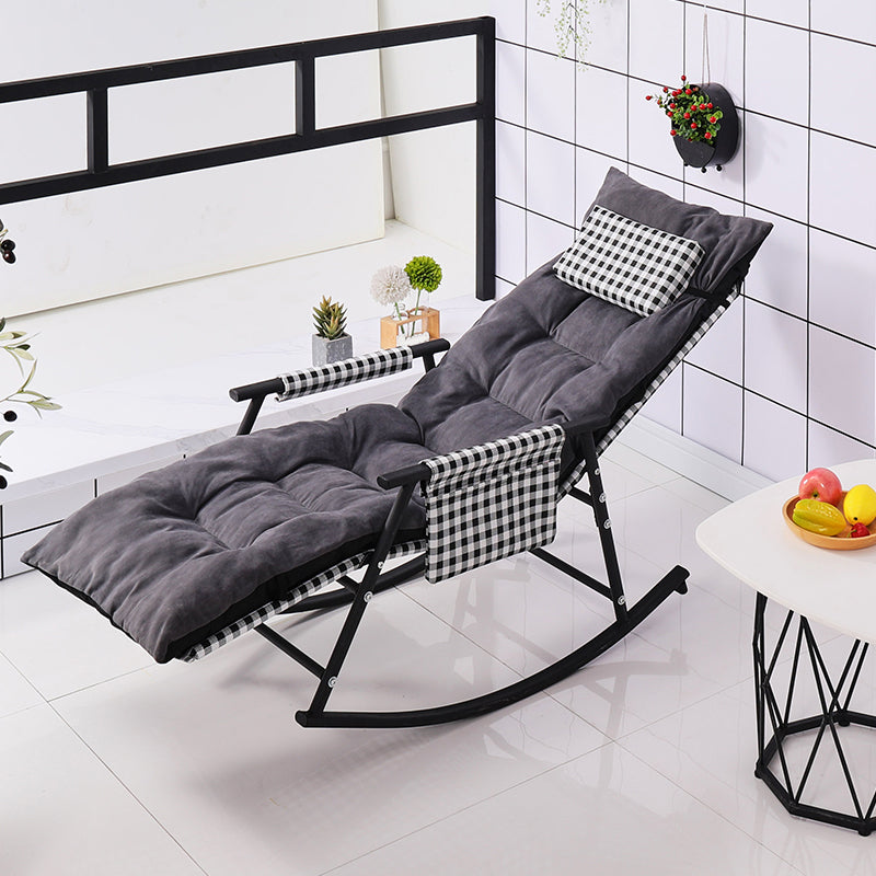 Chaise à bascule en coton moderne allongé avec oreiller pour le salon