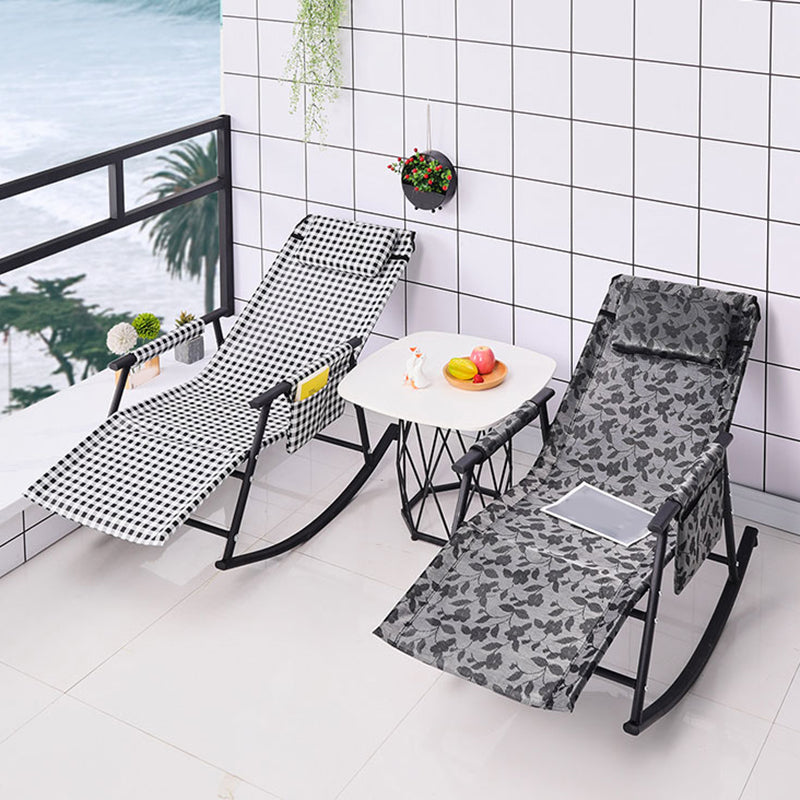 Chaise à bascule en coton moderne allongé avec oreiller pour le salon