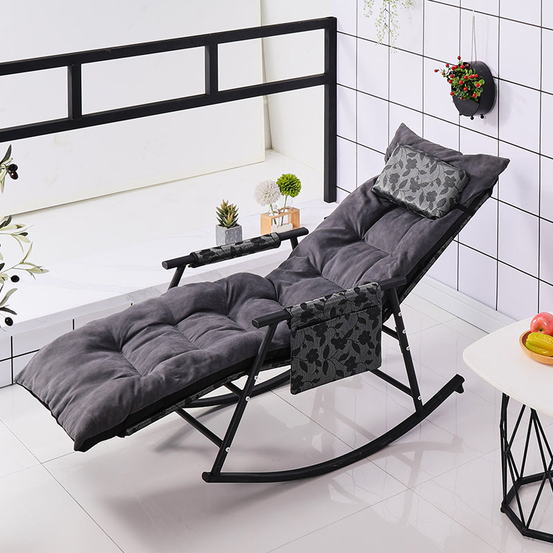 Chaise à bascule en coton moderne allongé avec oreiller pour le salon