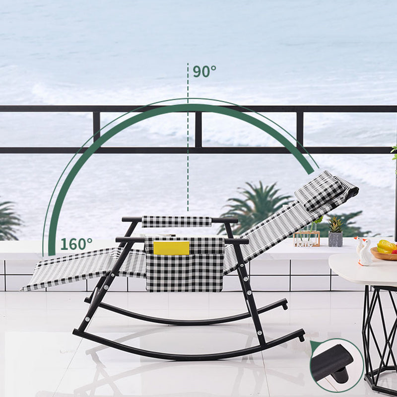 Chaise à bascule en coton moderne allongé avec oreiller pour le salon