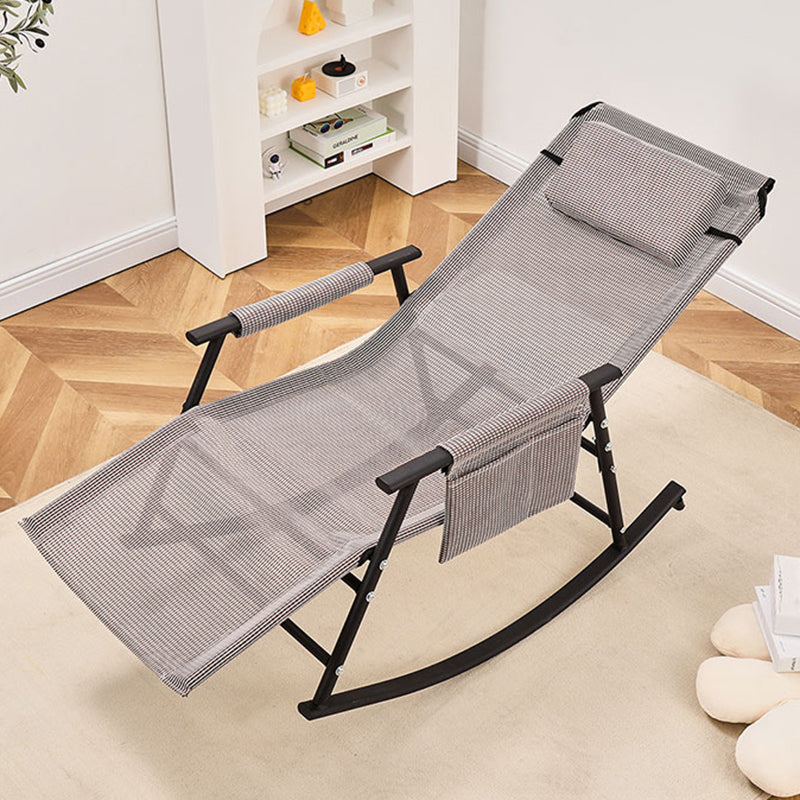 Chaise à bascule en coton moderne allongé avec oreiller pour le salon