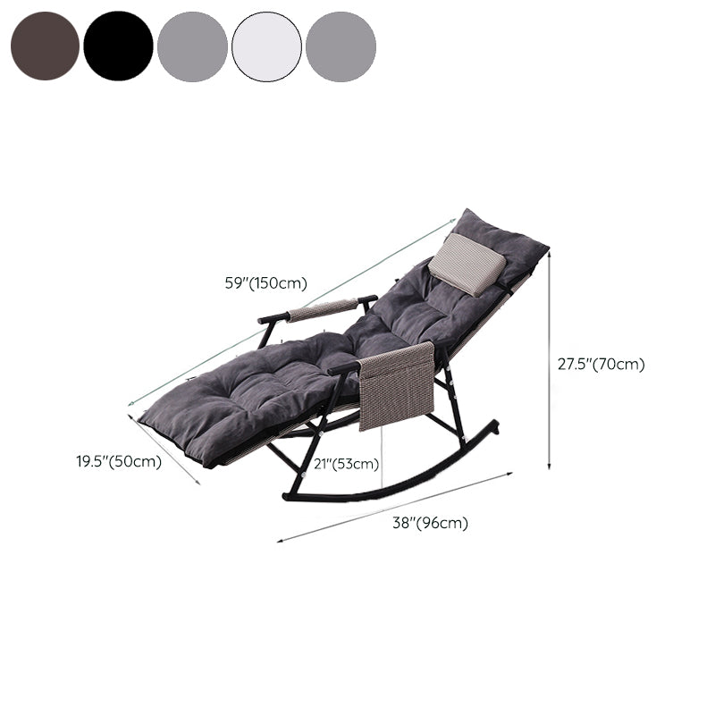 Chaise à bascule en coton moderne allongé avec oreiller pour le salon