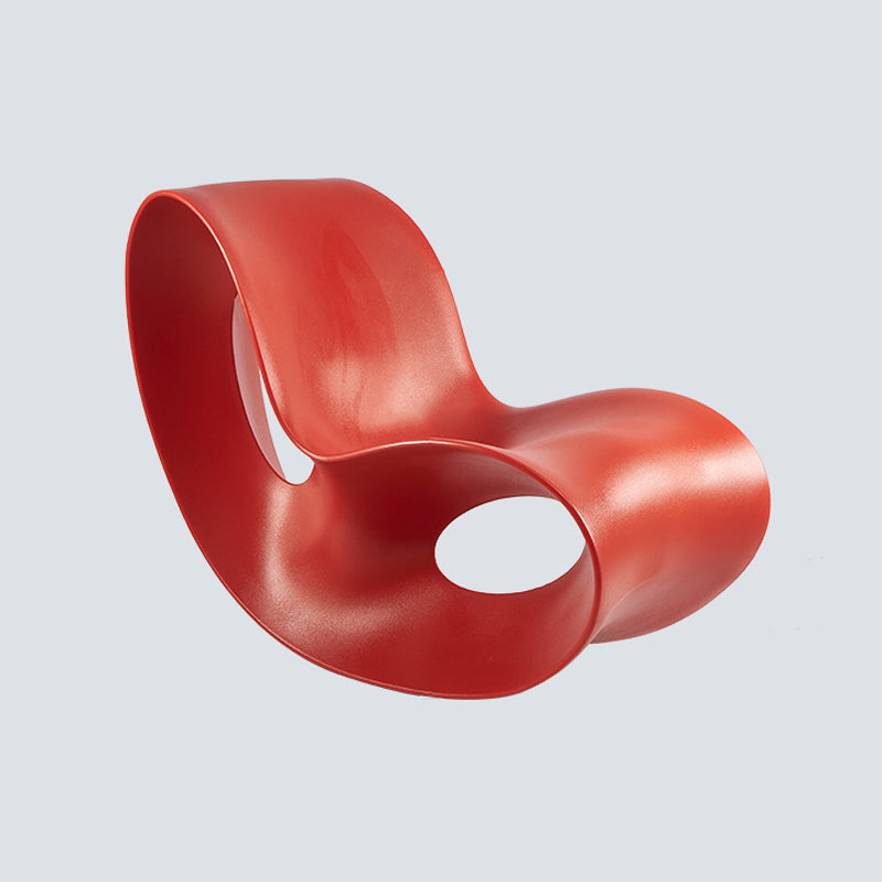 Moderna silla de silla de balancín de plástico reciclado resistente a la mancha para sala de estar