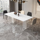 Modern Sintered Stone Top Dining Table Rectangle Table with Plastic Base
