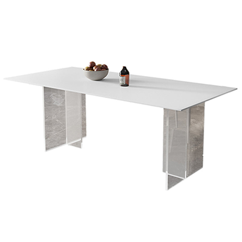 Modern Sintered Stone Top Dining Table Rectangle Table with Plastic Base