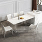 Modern Sintered Stone Top Dining Table Rectangle Table with Plastic Base