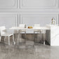 Modern Sintered Stone Top Dining Table Rectangle Table with Plastic Base
