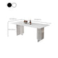 Modern Sintered Stone Top Dining Table Rectangle Table with Plastic Base