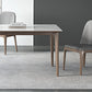 Table rectangulaire Table de salle à manger en pierre frittée moderne médiévale avec base en bois