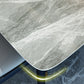Modern Sintered Stone Dining Table in Grey Rectangle Table with Wooden Base