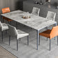 Modern Sintered Stone Dining Table Rectangle Table with Metal Base for Home Gray 55.1"L x 31.5"W x 29.5"H Without Chairs Clearhalo 'Dining Tables & Seating' 'Dining Tables' 'dining_table' 'furn' 'furn_dining_table' 'Furniture' 'Kitchen & Dining Furniture' 6347064