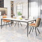 Modern Sintered Stone Dining Table Rectangle Table with Metal Base for Home Clearhalo 'Dining Tables & Seating' 'Dining Tables' 'dining_table' 'furn' 'furn_dining_table' 'Furniture' 'Kitchen & Dining Furniture' 6347072