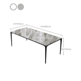 Modern Sintered Stone Dining Table Rectangle Table with Metal Base for Home Clearhalo 'Dining Tables & Seating' 'Dining Tables' 'dining_table' 'furn' 'furn_dining_table' 'Furniture' 'Kitchen & Dining Furniture' 6347074