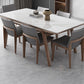 Rectangle Table Medieval Modern Sintered Stone Top Dining Table with Wooden Base 70.9"L x 35.4"W x 29.5"H Without Chairs Clearhalo 'Dining Tables & Seating' 'Dining Tables' 'dining_table' 'furn' 'furn_dining_table' 'Furniture' 'Kitchen & Dining Furniture' 6347080