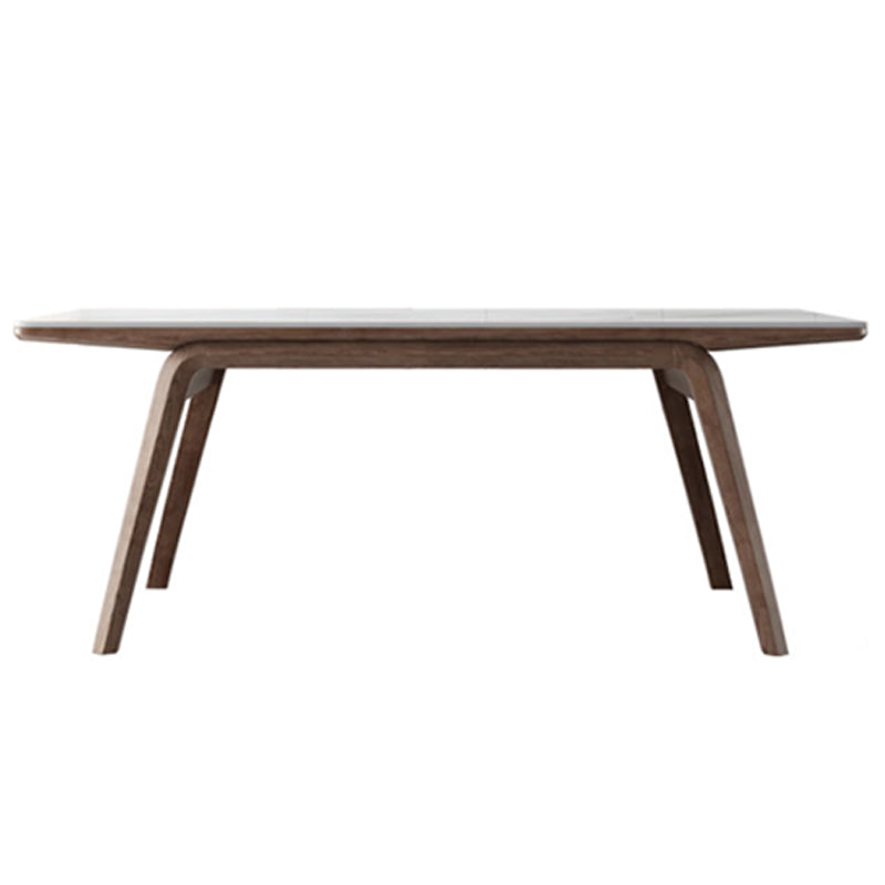 Rectangle Table Medieval Modern Sintered Stone Top Dining Table with Wooden Base 63"L x 31.5"W x 29.5"H Without Chairs Clearhalo 'Dining Tables & Seating' 'Dining Tables' 'dining_table' 'furn' 'furn_dining_table' 'Furniture' 'Kitchen & Dining Furniture' 6347082