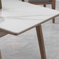 Rectangle Table Medieval Modern Sintered Stone Top Dining Table with Wooden Base Clearhalo 'Dining Tables & Seating' 'Dining Tables' 'dining_table' 'furn' 'furn_dining_table' 'Furniture' 'Kitchen & Dining Furniture' 6347085