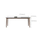 Table rectangulaire Table de salle à manger moderne médiévale en pierre frittée avec base en bois