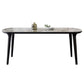 Industrial Sintered Stone Top Dining Table Rectangle Dinette Table with Wooden Base Gray Without Chairs Clearhalo 'Dining Tables & Seating' 'Dining Tables' 'dining_table' 'furn' 'furn_dining_table' 'Furniture' 'Kitchen & Dining Furniture' 6347112