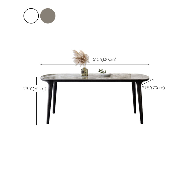 Industrial Sintered Stone Top Dining Table Rectangle Dinette Table with Wooden Base Clearhalo 'Dining Tables & Seating' 'Dining Tables' 'dining_table' 'furn' 'furn_dining_table' 'Furniture' 'Kitchen & Dining Furniture' 6347116