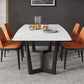 Industrial Sintered Stone Top Dining Table Rectangle Table with Trestle Base Clearhalo 'Dining Tables & Seating' 'Dining Tables' 'dining_table' 'furn' 'furn_dining_table' 'Furniture' 'Kitchen & Dining Furniture' 6347132