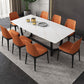 Industrial Sintered Stone Top Dining Table Rectangle Table with Trestle Base Clearhalo 'Dining Tables & Seating' 'Dining Tables' 'dining_table' 'furn' 'furn_dining_table' 'Furniture' 'Kitchen & Dining Furniture' 6347133