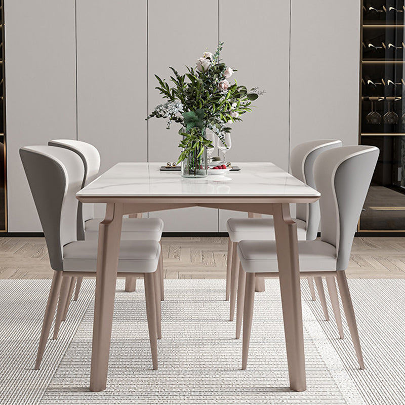 Modern Sintered Stone Top Table Rectangle Table with Metal Base 70.9"L x 31.5"W x 29.5"H Without Chairs Clearhalo 'Dining Tables & Seating' 'Dining Tables' 'dining_table' 'furn' 'furn_dining_table' 'Furniture' 'Kitchen & Dining Furniture' 6347139