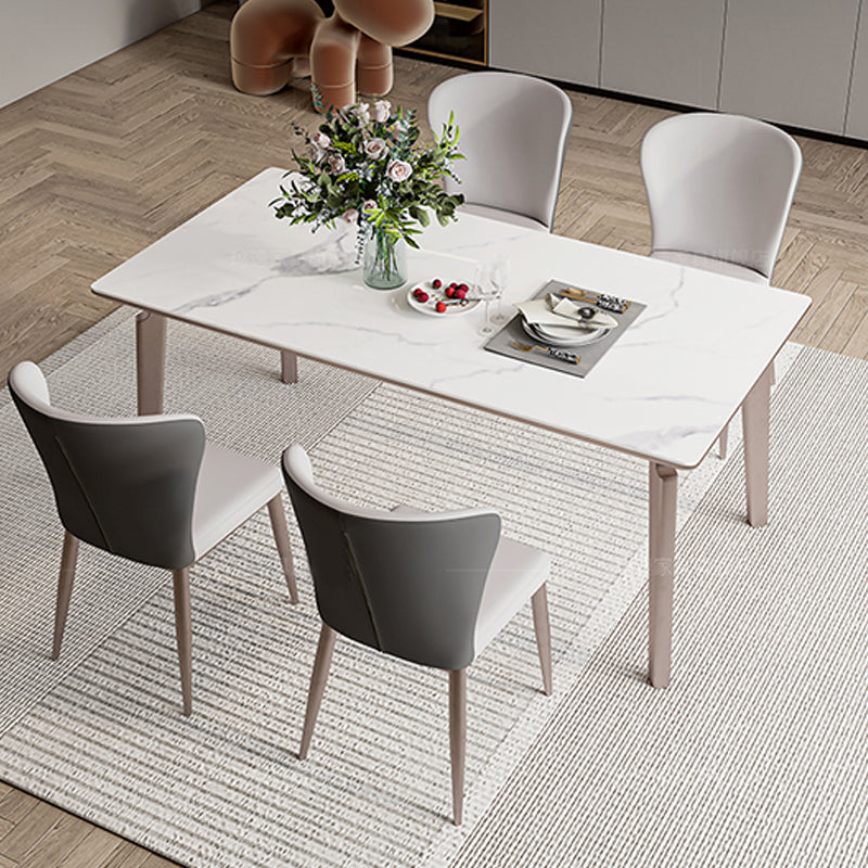 Modern Sintered Stone Top Table Rectangle Table with Metal Base Clearhalo 'Dining Tables & Seating' 'Dining Tables' 'dining_table' 'furn' 'furn_dining_table' 'Furniture' 'Kitchen & Dining Furniture' 6347142