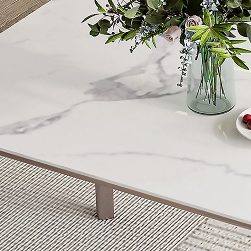 Modern Sintered Stone Top Table Rectangle Table with Metal Base Clearhalo 'Dining Tables & Seating' 'Dining Tables' 'dining_table' 'furn' 'furn_dining_table' 'Furniture' 'Kitchen & Dining Furniture' 6347144