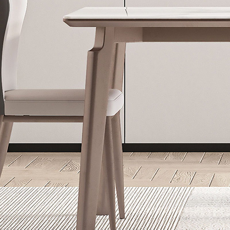 Modern Sintered Stone Top Table Rectangle Table with Metal Base Clearhalo 'Dining Tables & Seating' 'Dining Tables' 'dining_table' 'furn' 'furn_dining_table' 'Furniture' 'Kitchen & Dining Furniture' 6347146
