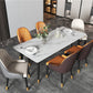 Modern Dining Rectangle Table Sintered Stone Table with Metal Legs for Home White 70.9"L x 35.4"W x 29.5"H Without Chairs Clearhalo 'Dining Tables & Seating' 'Dining Tables' 'dining_table' 'furn' 'furn_dining_table' 'Furniture' 'Kitchen & Dining Furniture' 6347151