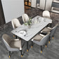 Modern Dining Rectangle Table Sintered Stone Table with Metal Legs for Home White 63"L x 31.5"W x 29.5"H Without Chairs Clearhalo 'Dining Tables & Seating' 'Dining Tables' 'dining_table' 'furn' 'furn_dining_table' 'Furniture' 'Kitchen & Dining Furniture' 6347154