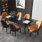 Modern Dining Rectangle Table Sintered Stone Table with Metal Legs for Home Black 70.9"L x 35.4"W x 29.5"H Without Chairs Clearhalo 'Dining Tables & Seating' 'Dining Tables' 'dining_table' 'furn' 'furn_dining_table' 'Furniture' 'Kitchen & Dining Furniture' 6347155