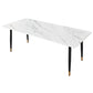 Modern Dining Rectangle Table Sintered Stone Table with Metal Legs for Home Clearhalo 'Dining Tables & Seating' 'Dining Tables' 'dining_table' 'furn' 'furn_dining_table' 'Furniture' 'Kitchen & Dining Furniture' 6347157